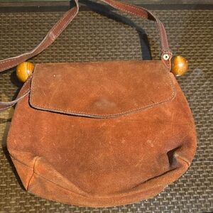 Vintage suede handmade bag 1960s